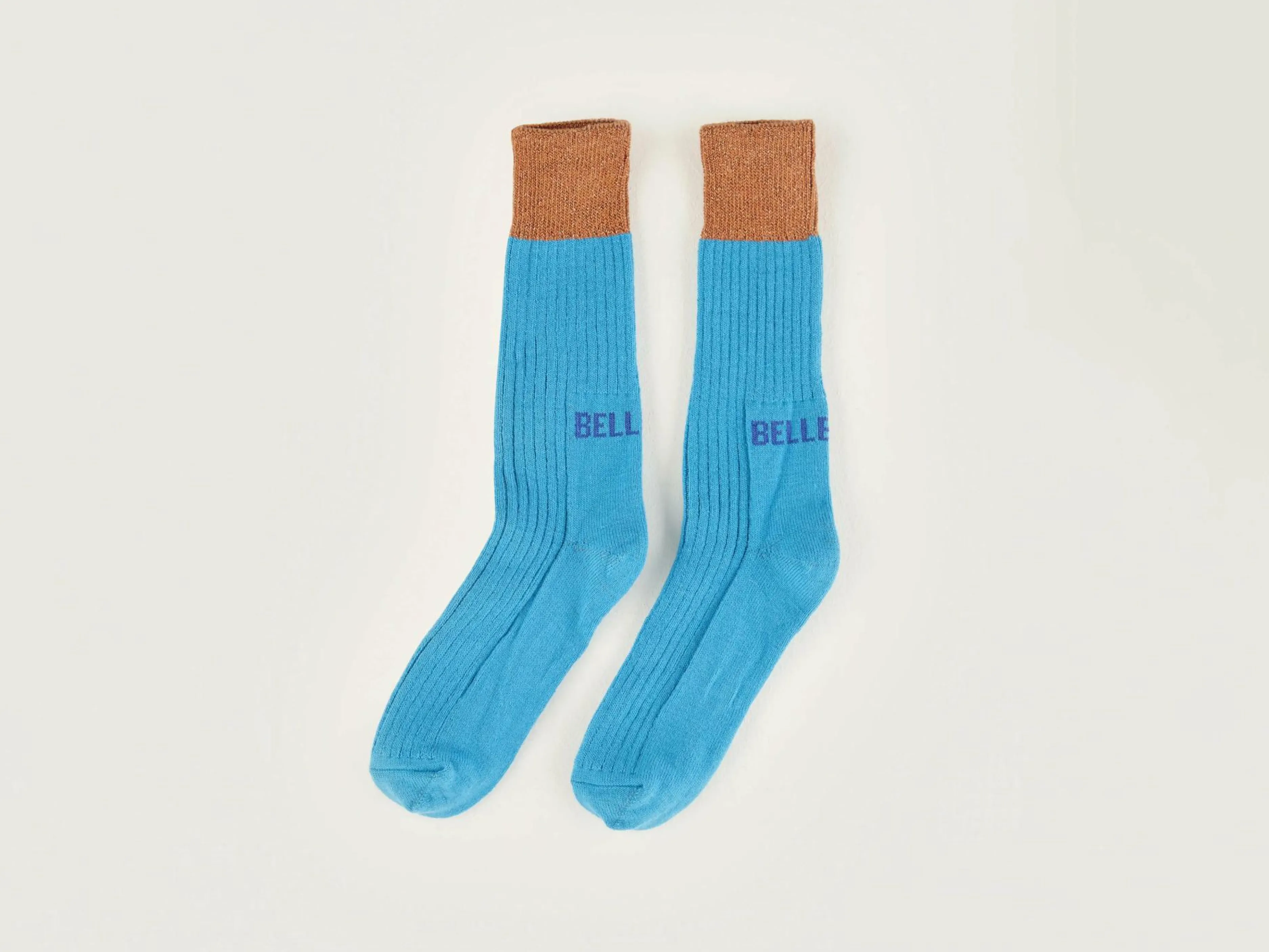 Chaussettes-Bellerose Chaussettes En Maille Vocin Turquoise