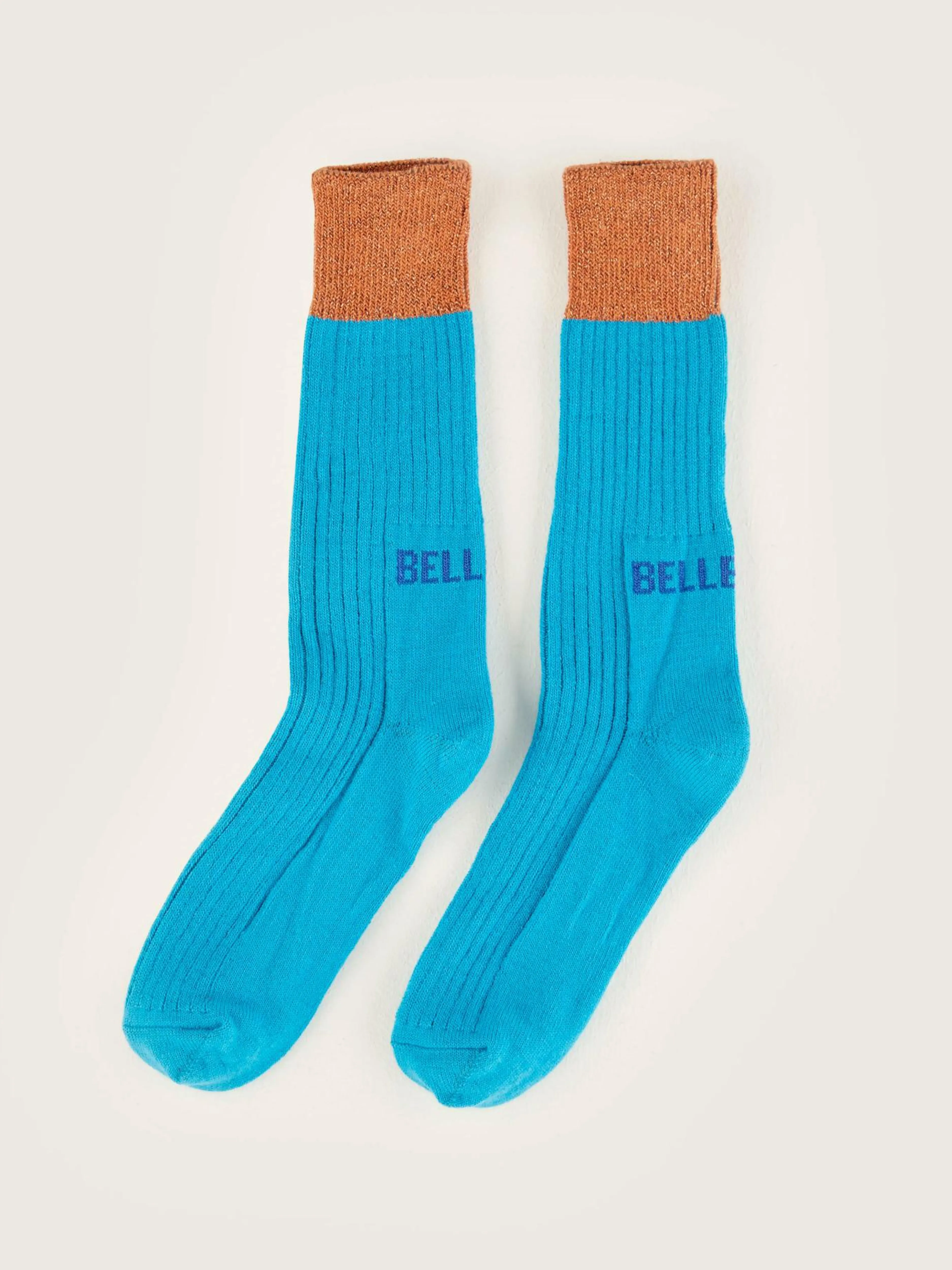 Chaussettes-Bellerose Chaussettes En Maille Vocin Turquoise