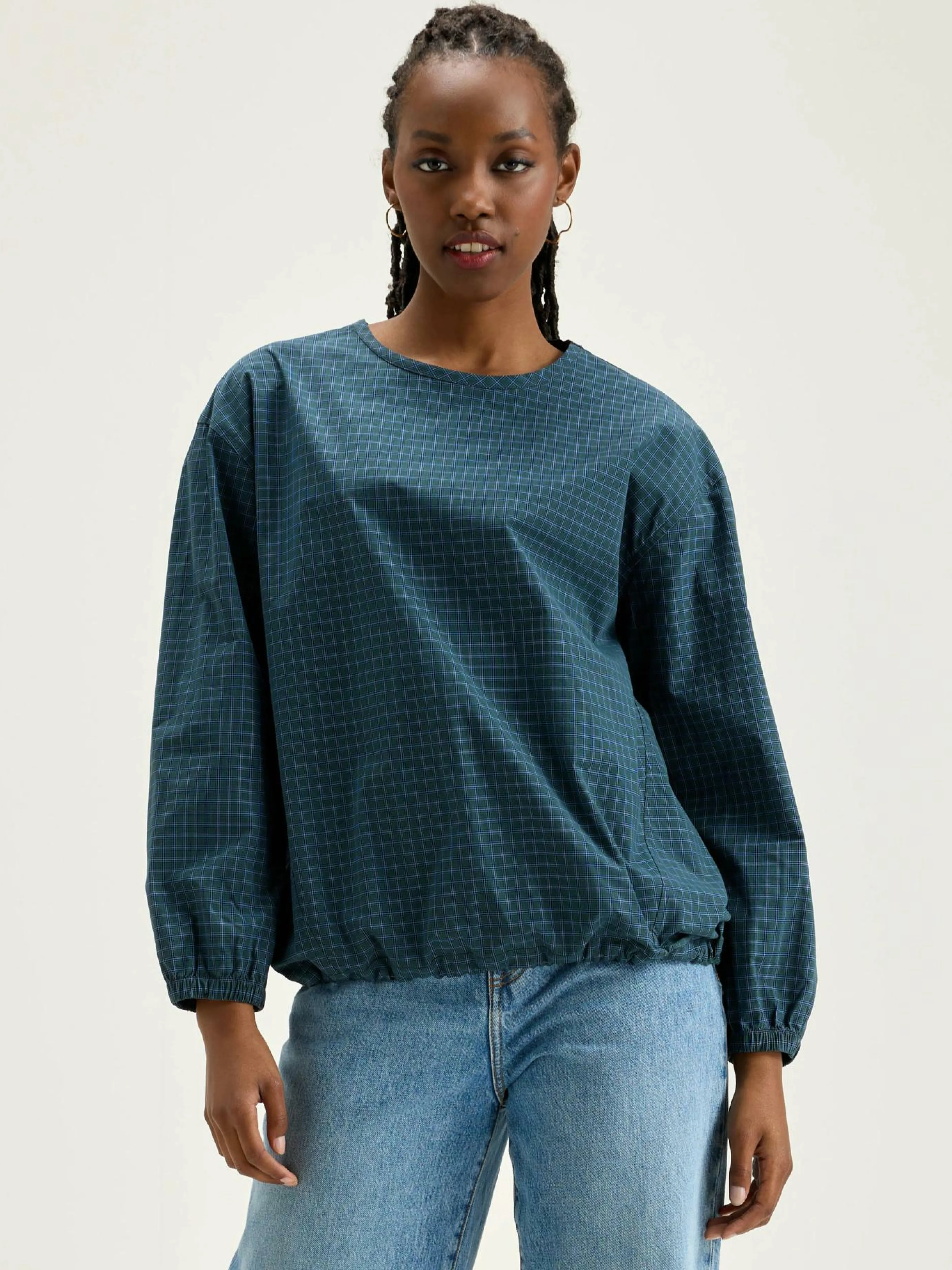 Blouses & Chemises-Bellerose Chemise à Carreaux Padoue Myrtille / Sea pine