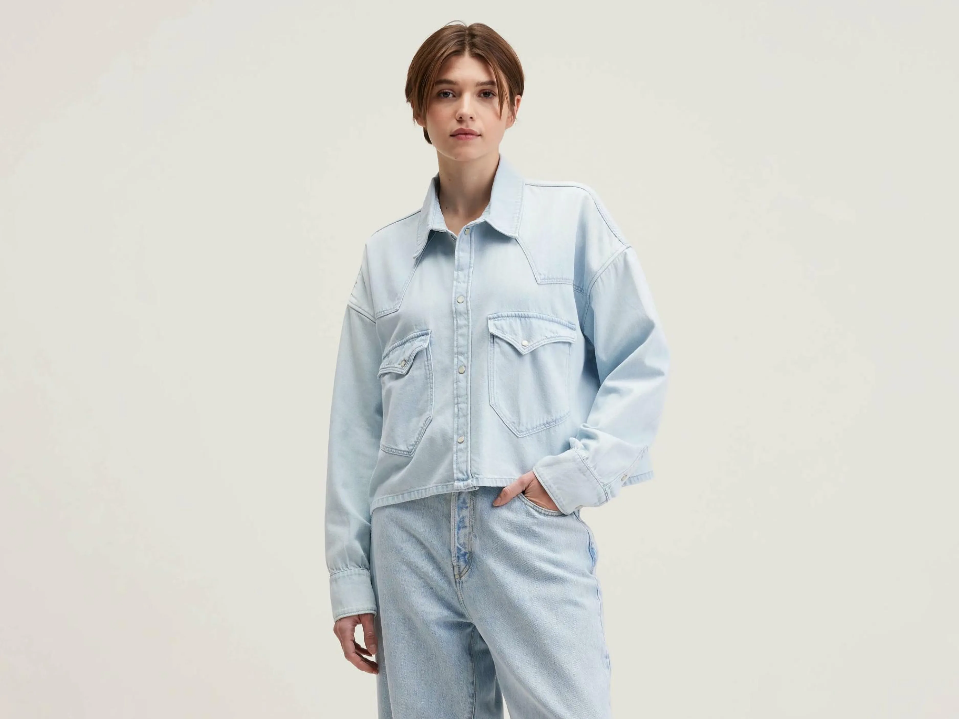 Blouses & Chemises-Bellerose Chemise Cropped Polar Used light blue