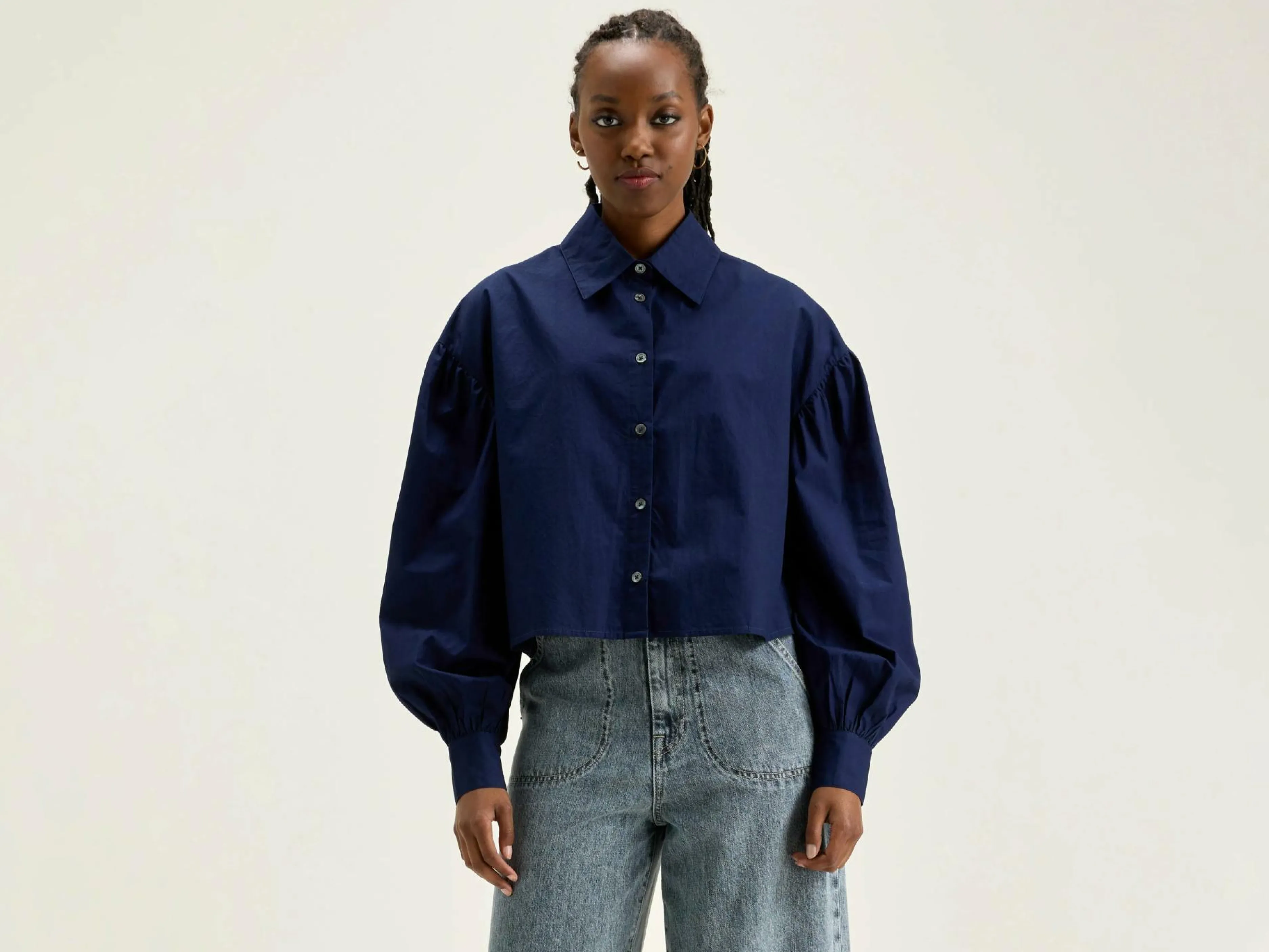 Blouses & Chemises-Bellerose Chemise En Popeline Kinga Naval