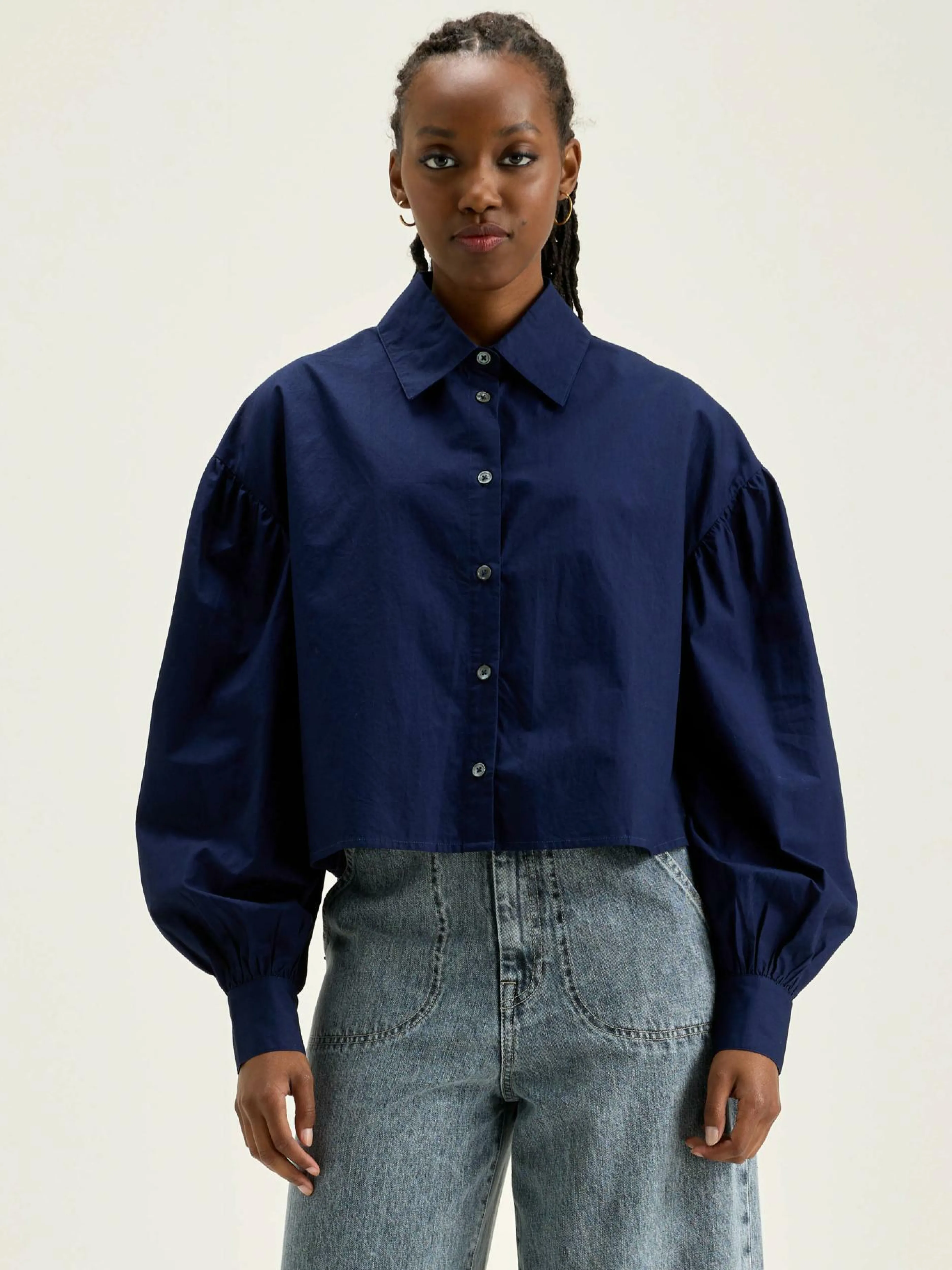 Blouses & Chemises-Bellerose Chemise En Popeline Kinga Naval