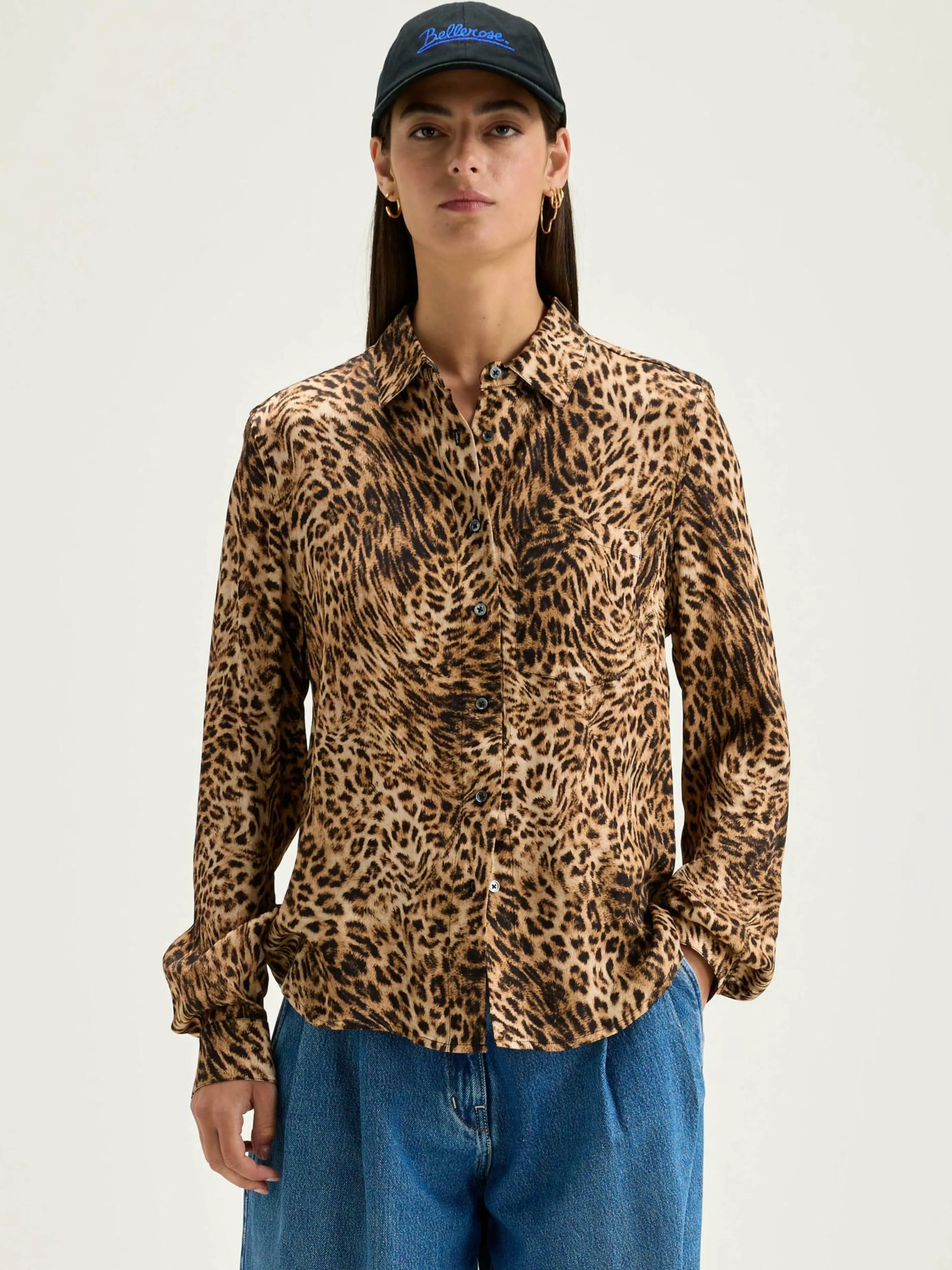 Blouses & Chemises-Bellerose Chemise Léopard Pekin Coffee / Toffee