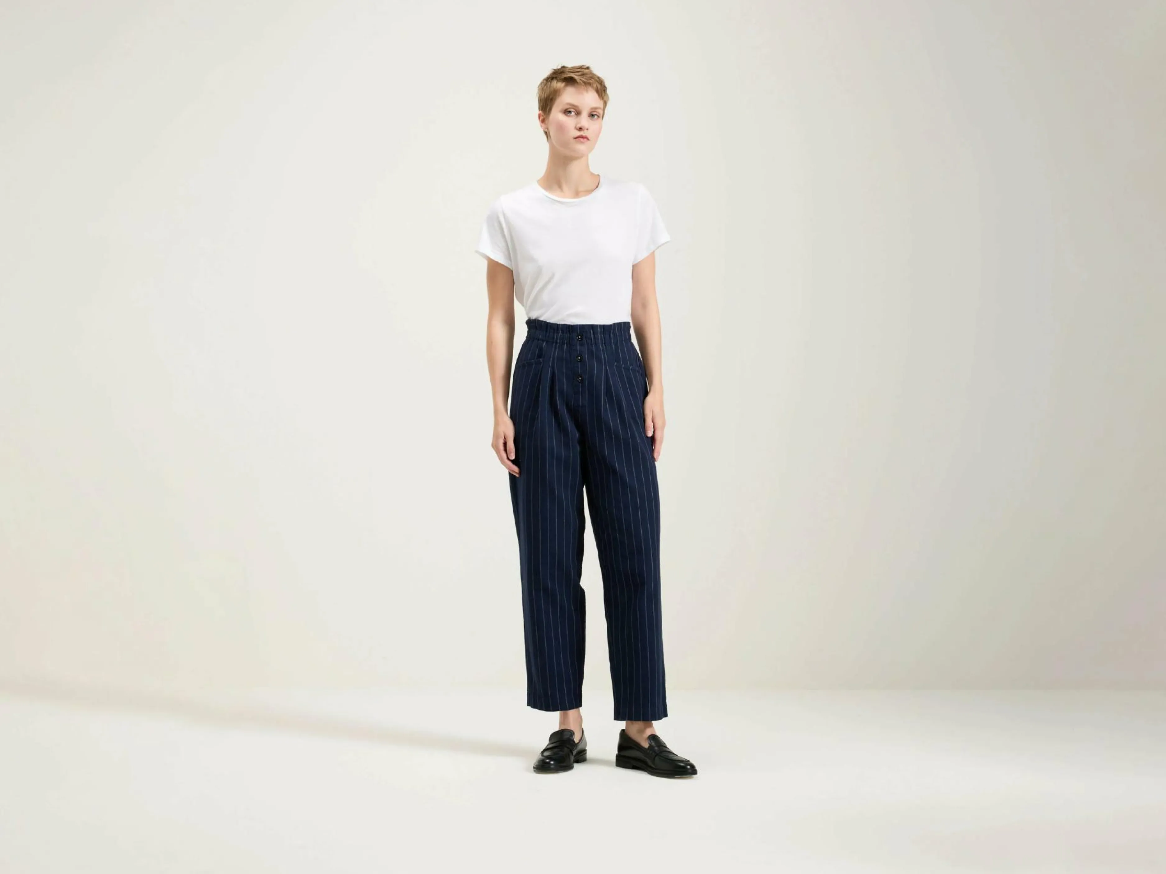 Pantalons-Bellerose Pantalon Paperbag Lilo Navy