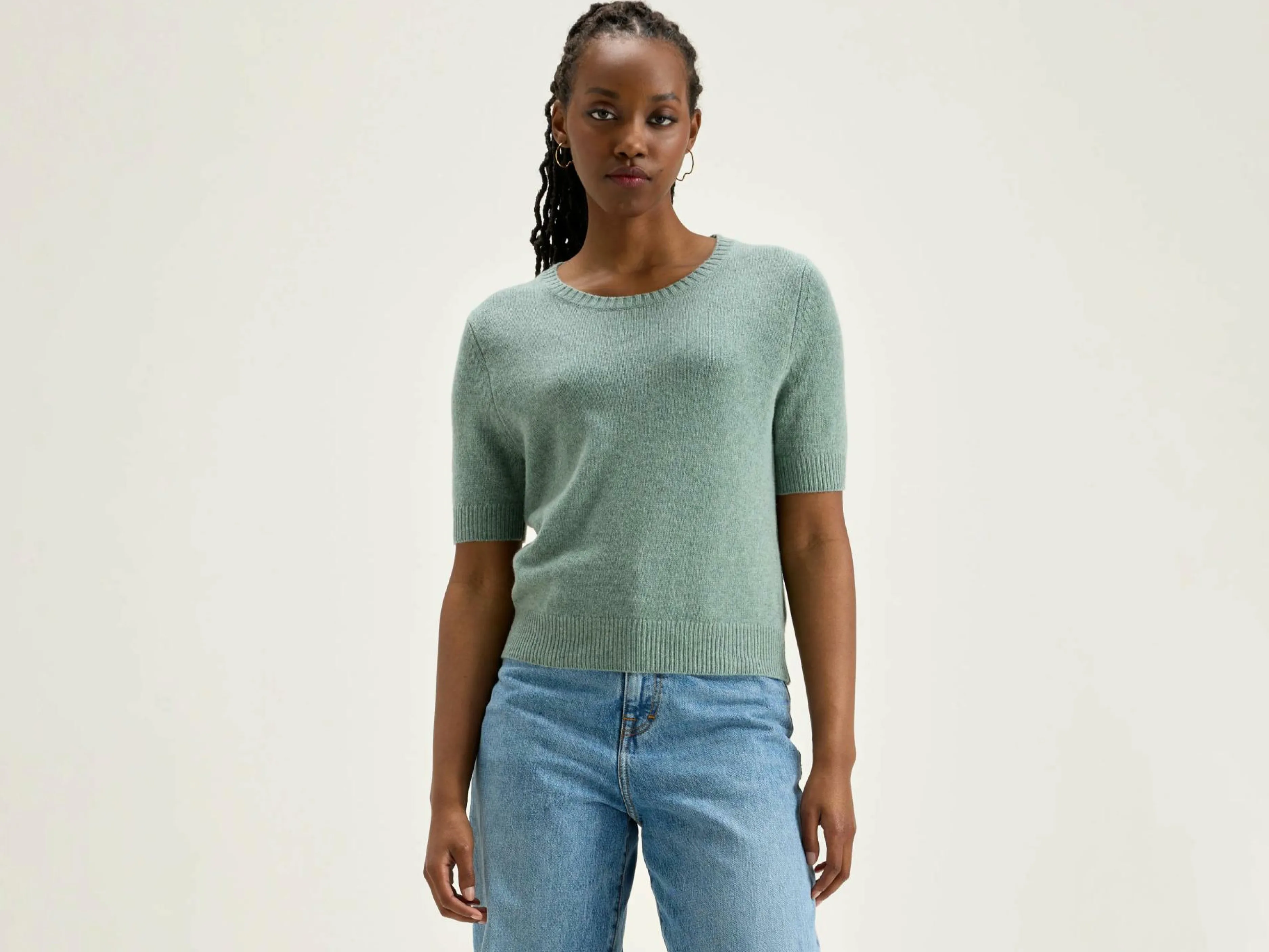 Mailles-Bellerose Pull à Manches Courtes Giwco Rain blue