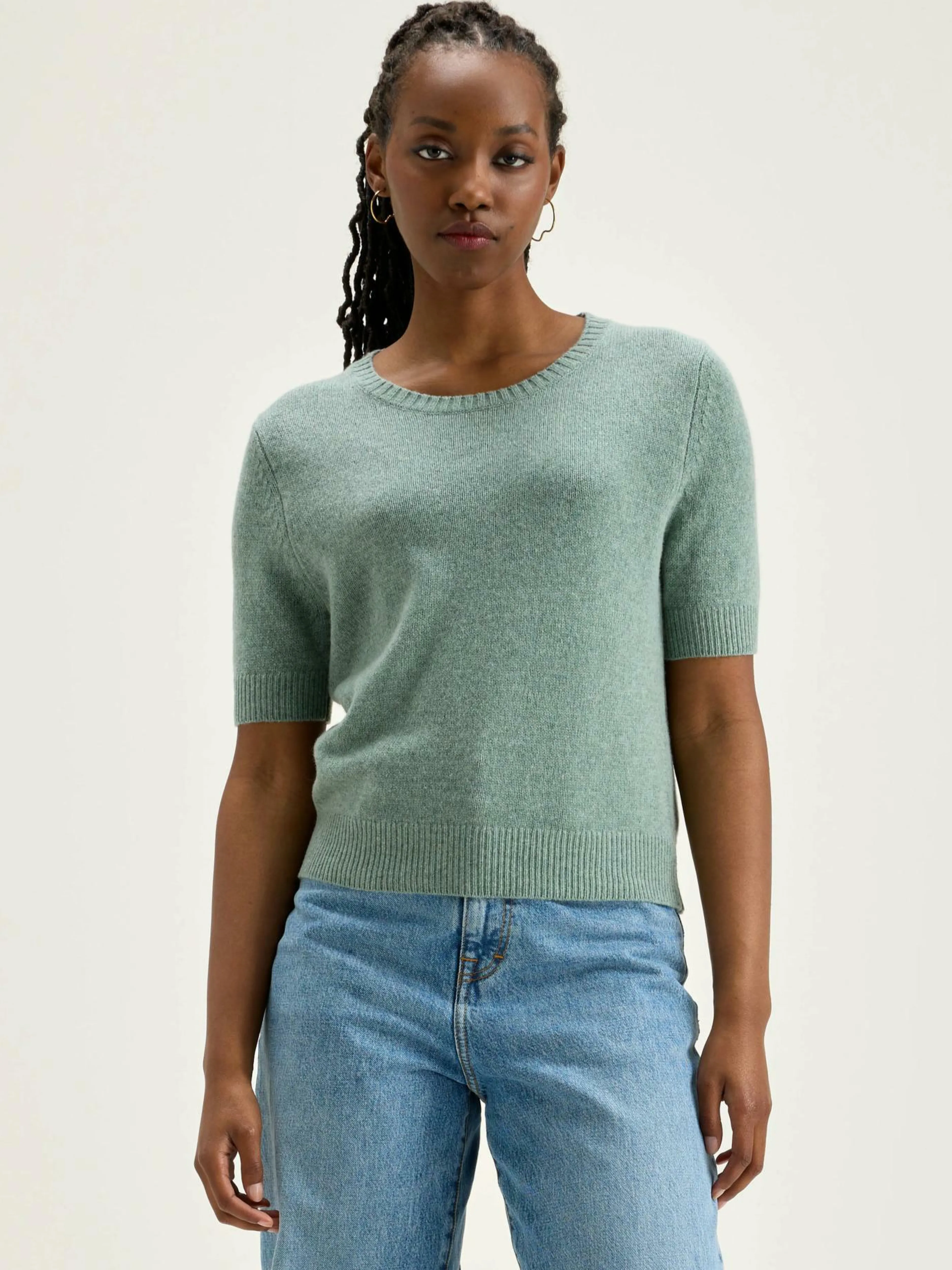 Mailles-Bellerose Pull à Manches Courtes Giwco Rain blue
