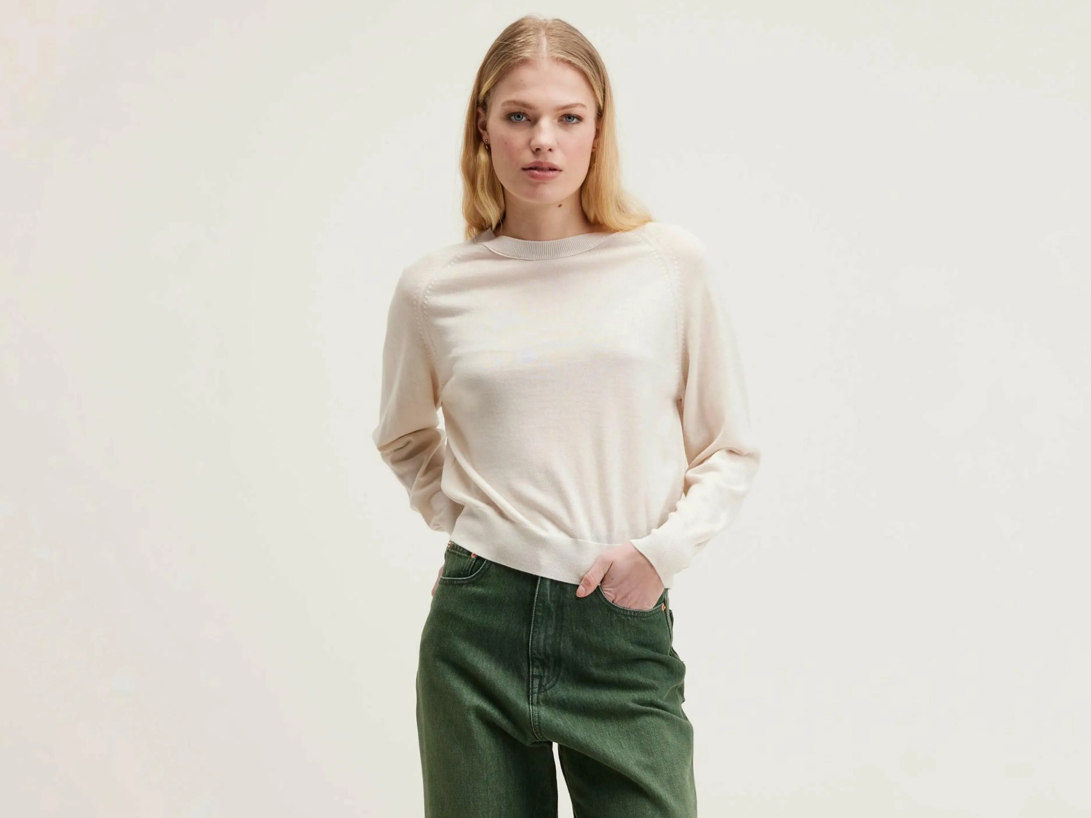 Mailles-Bellerose Pull Classique Delen Ivory