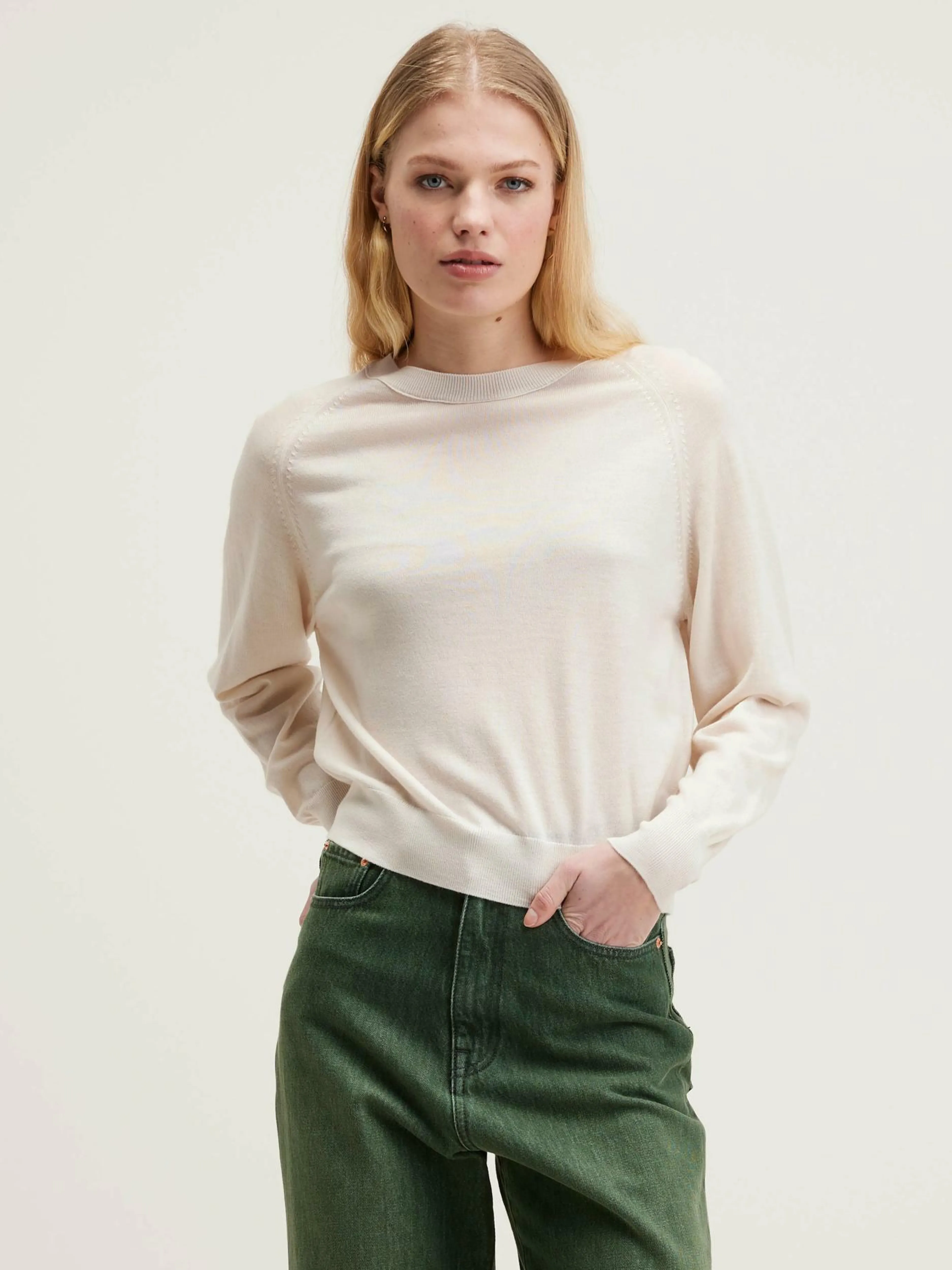 Mailles-Bellerose Pull Classique Delen Ivory