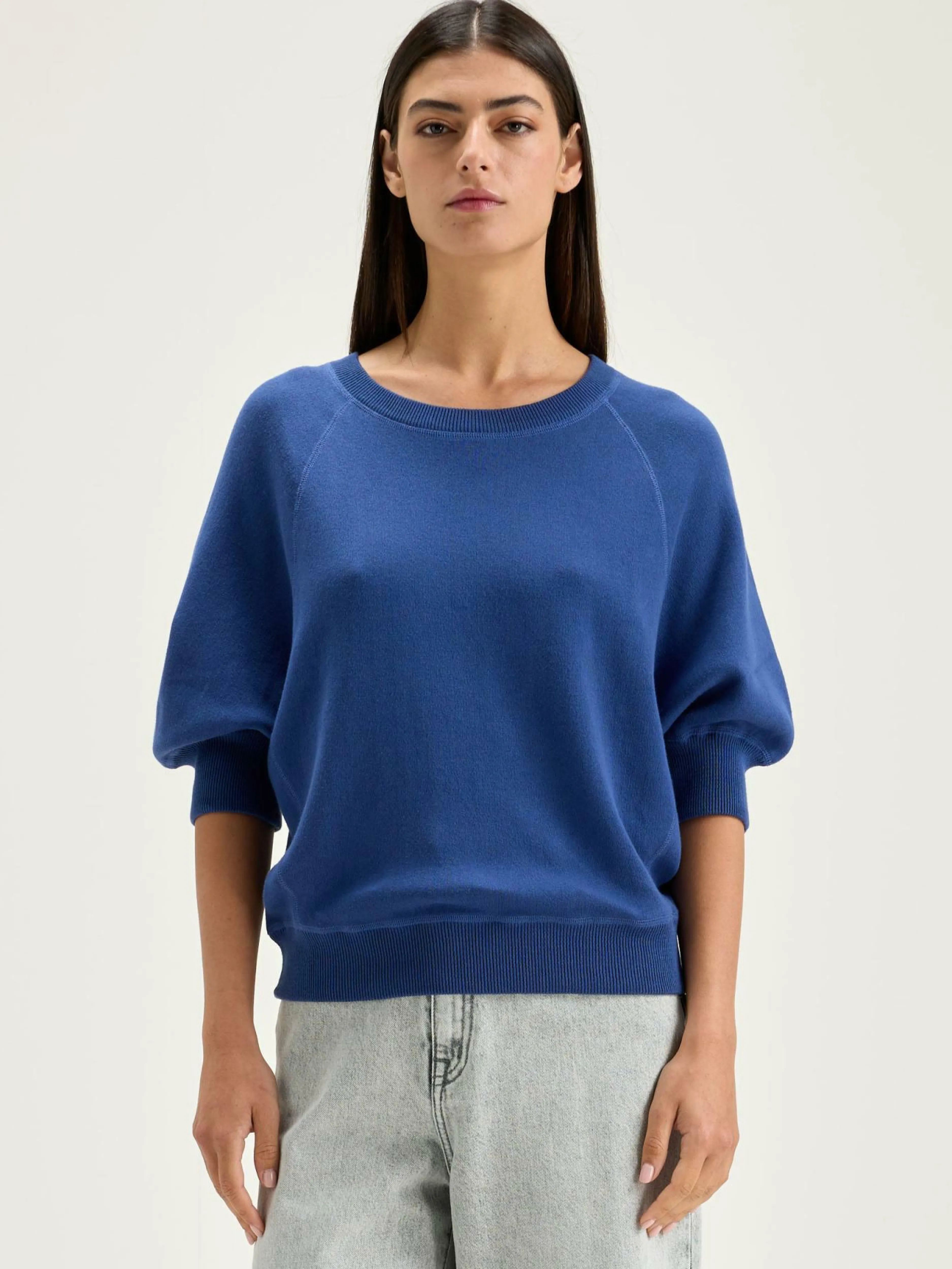 Mailles-Bellerose Pull Col Rond Anglet Blue jeans