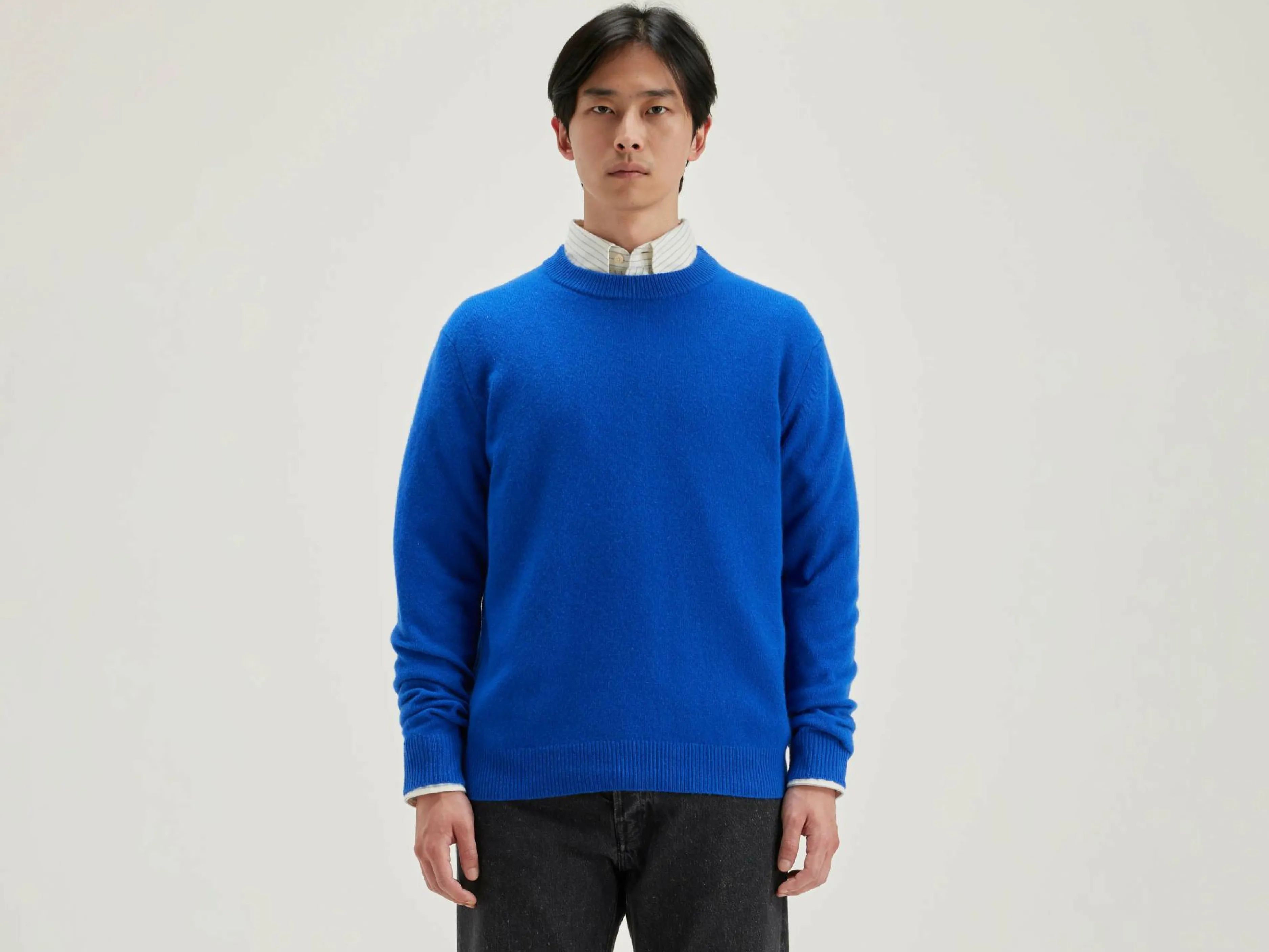Mailles-Bellerose Pull Col Rond Donoon Royal blue