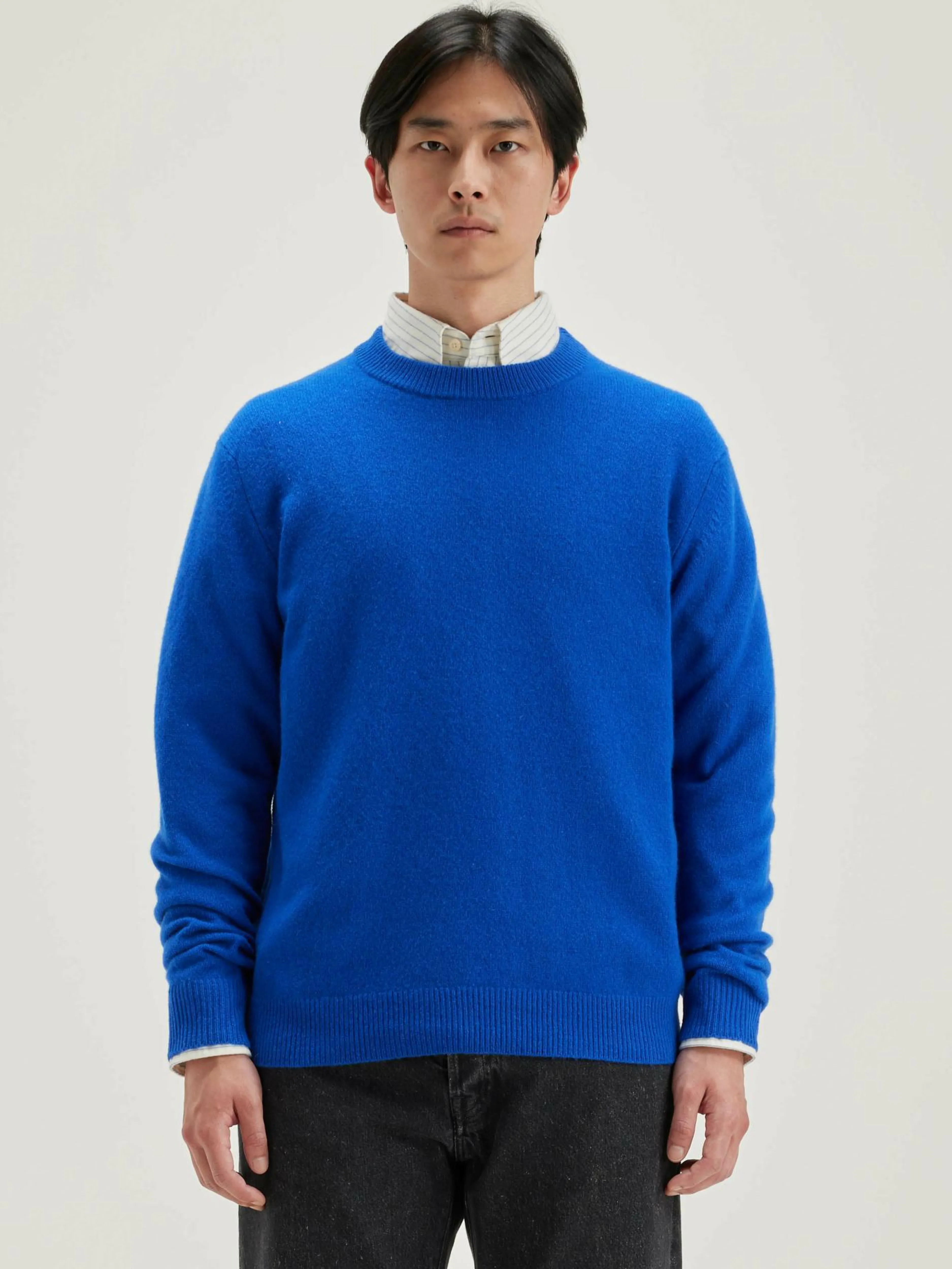 Mailles-Bellerose Pull Col Rond Donoon Royal blue