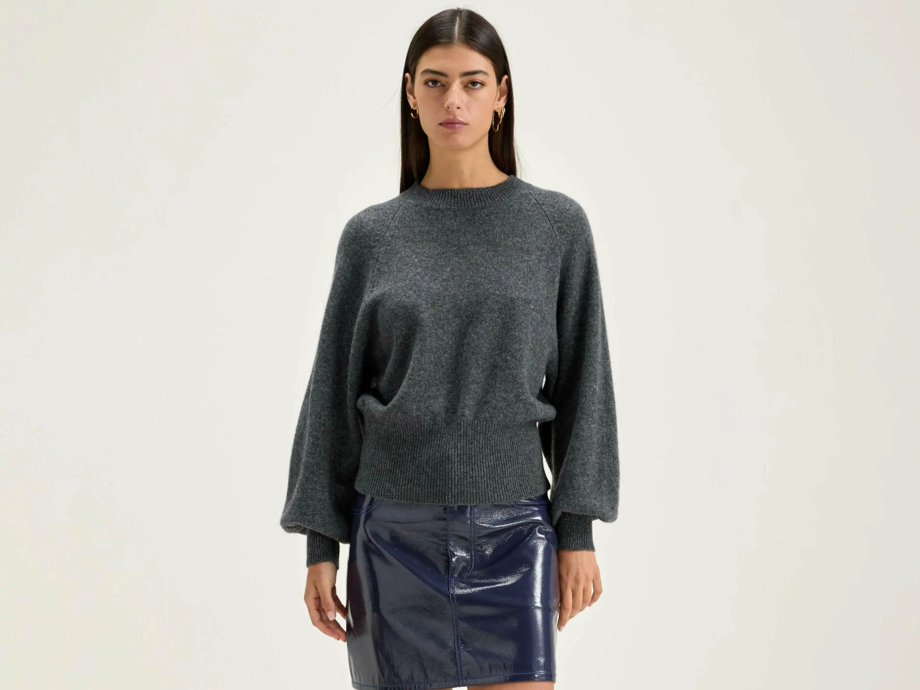 Mailles-Bellerose Pull Col Rond Ganto Mid grey