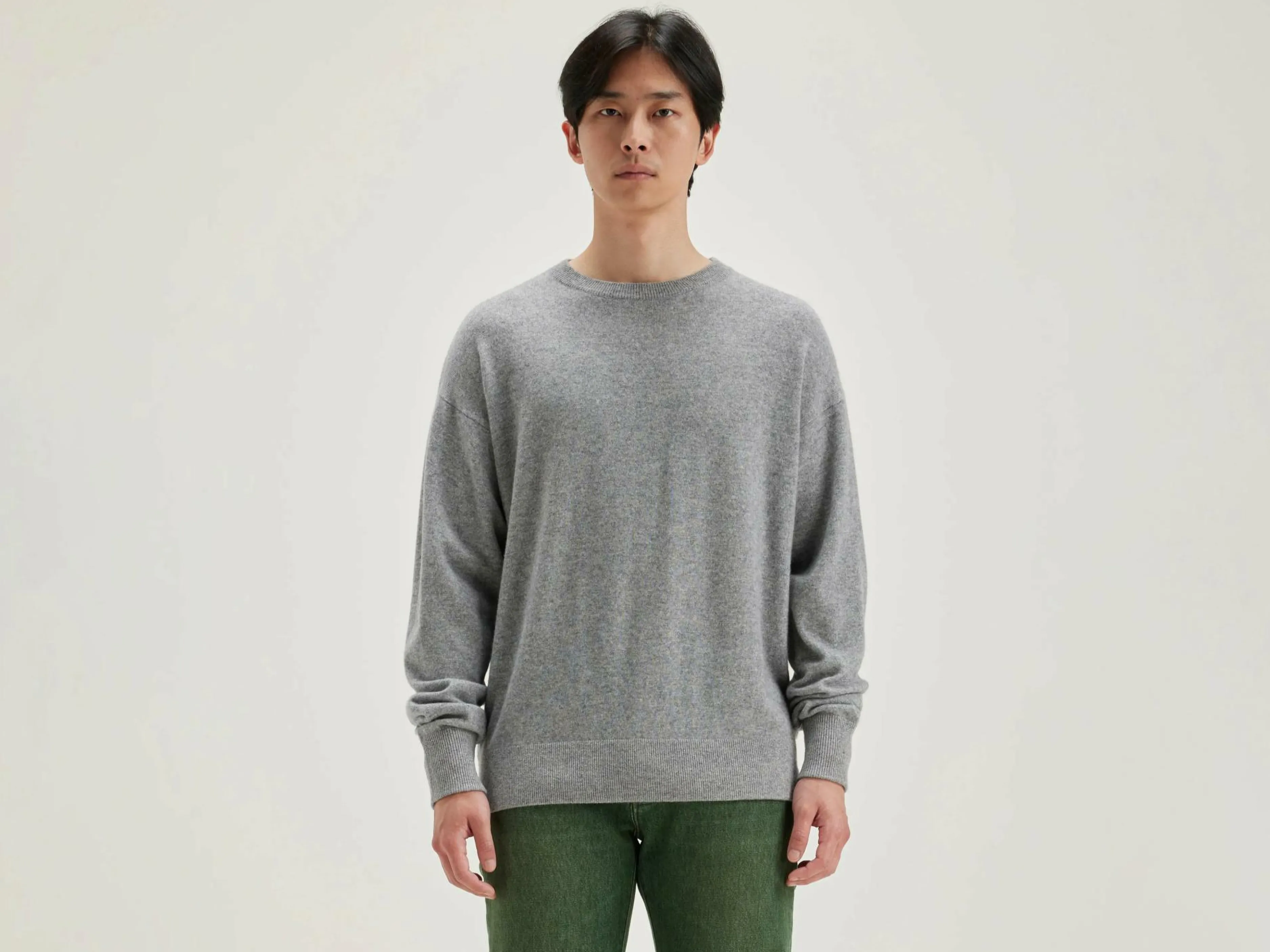 Mailles-Bellerose Pull Col Rond Slamy Heather grey