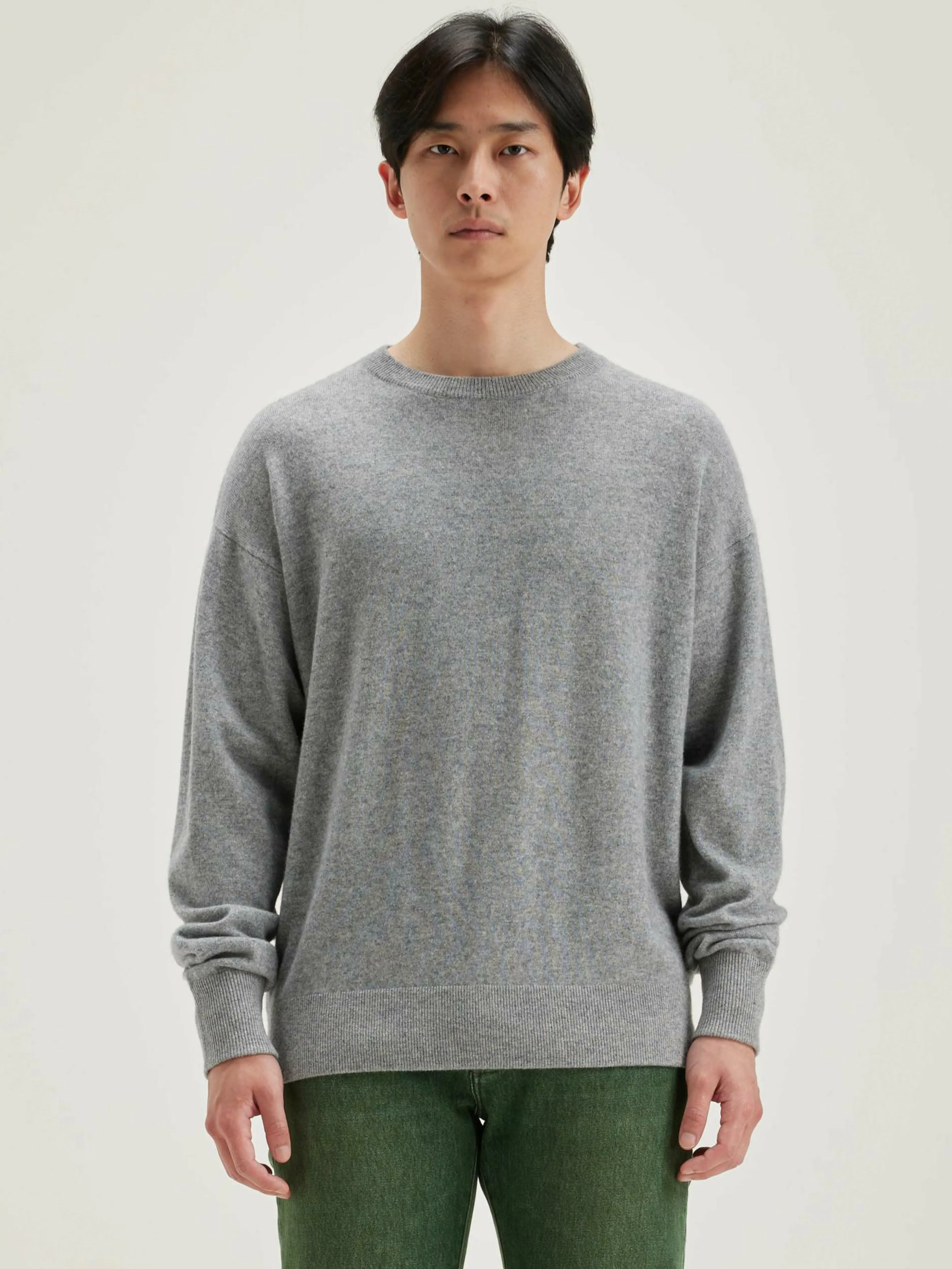 Mailles-Bellerose Pull Col Rond Slamy Heather grey