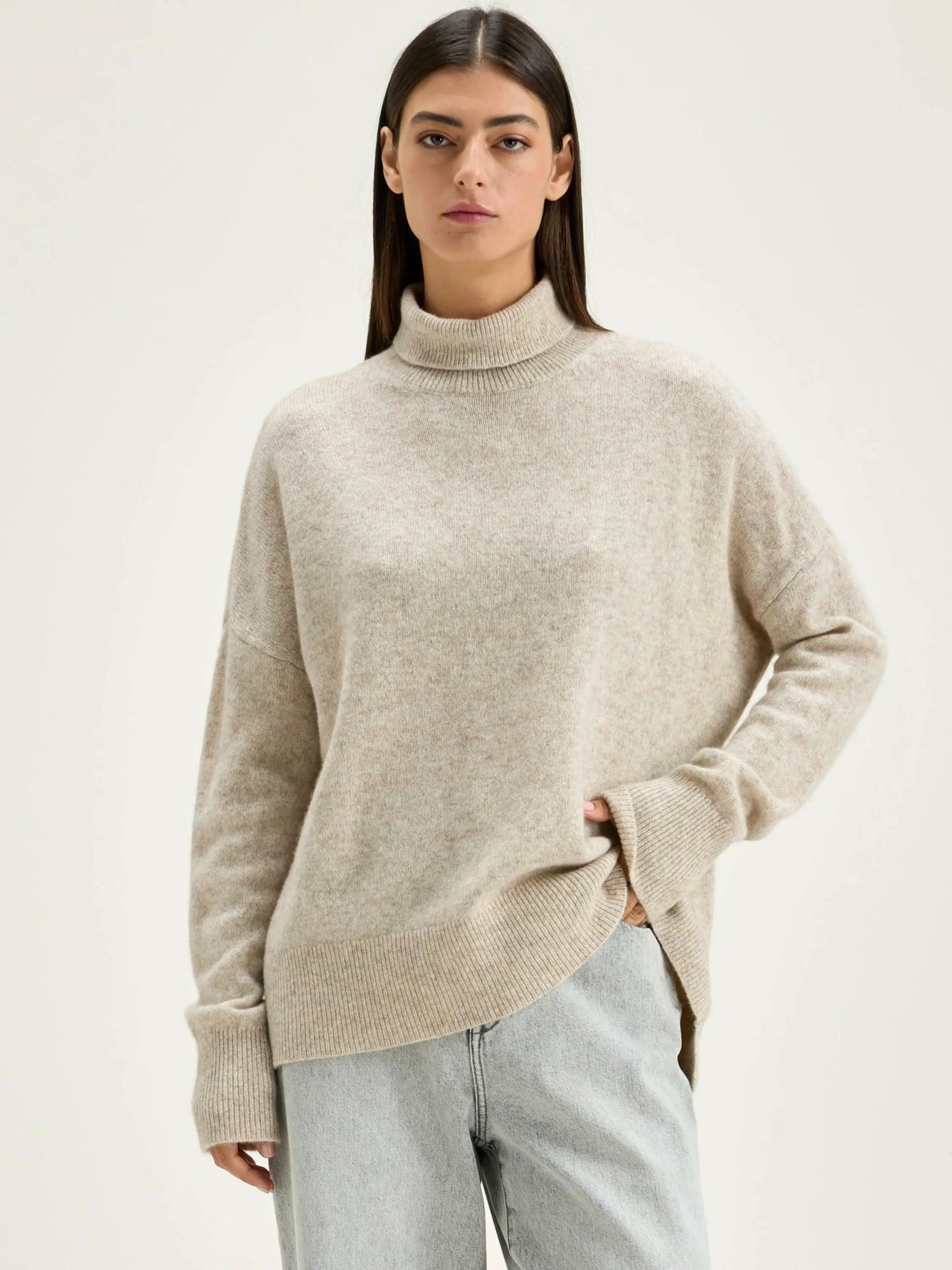 Mailles-Bellerose Pull Col Roulé Ganzi Oyster