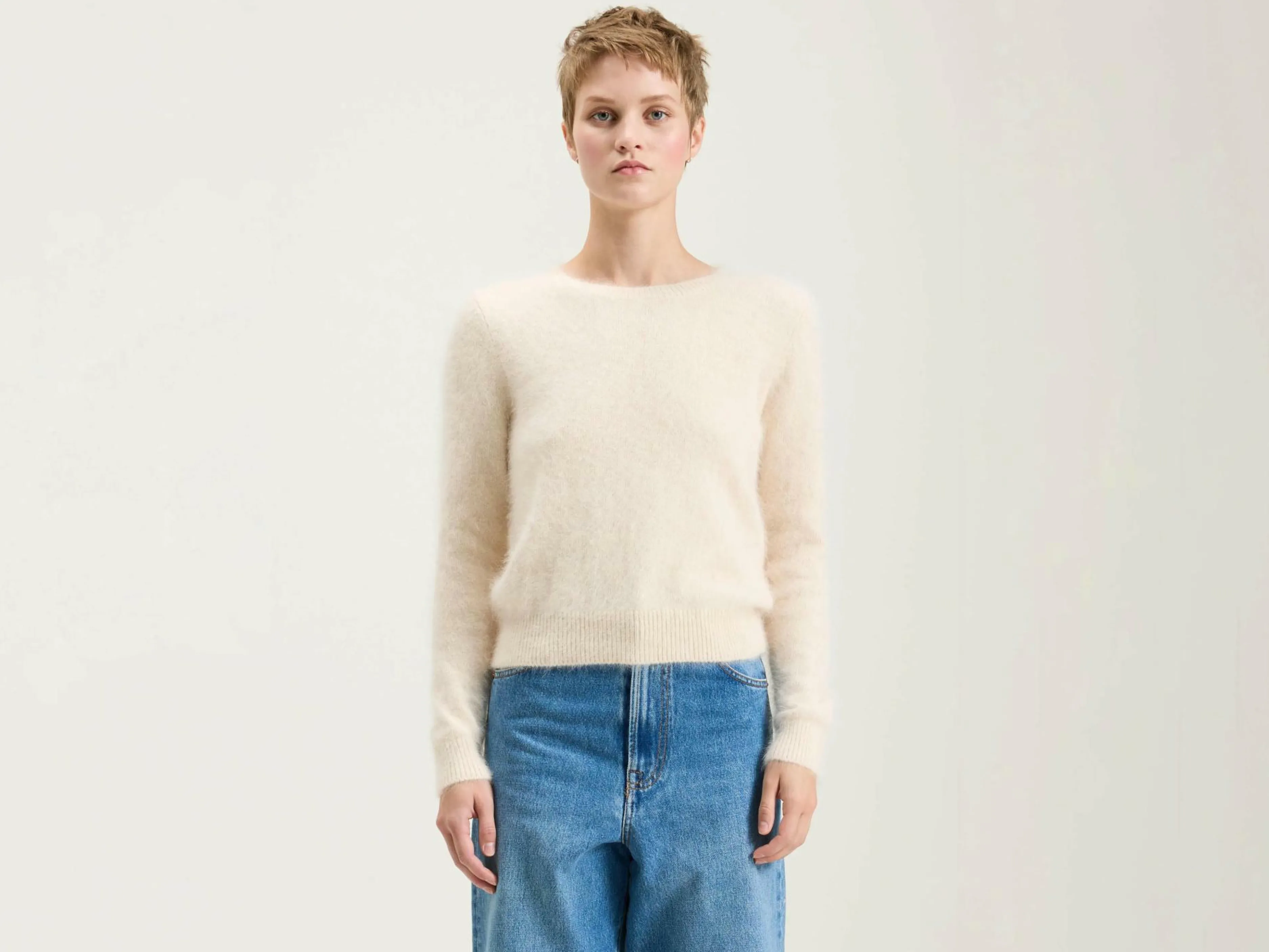 Mailles-Bellerose Pull En Angora Datti Parchemin