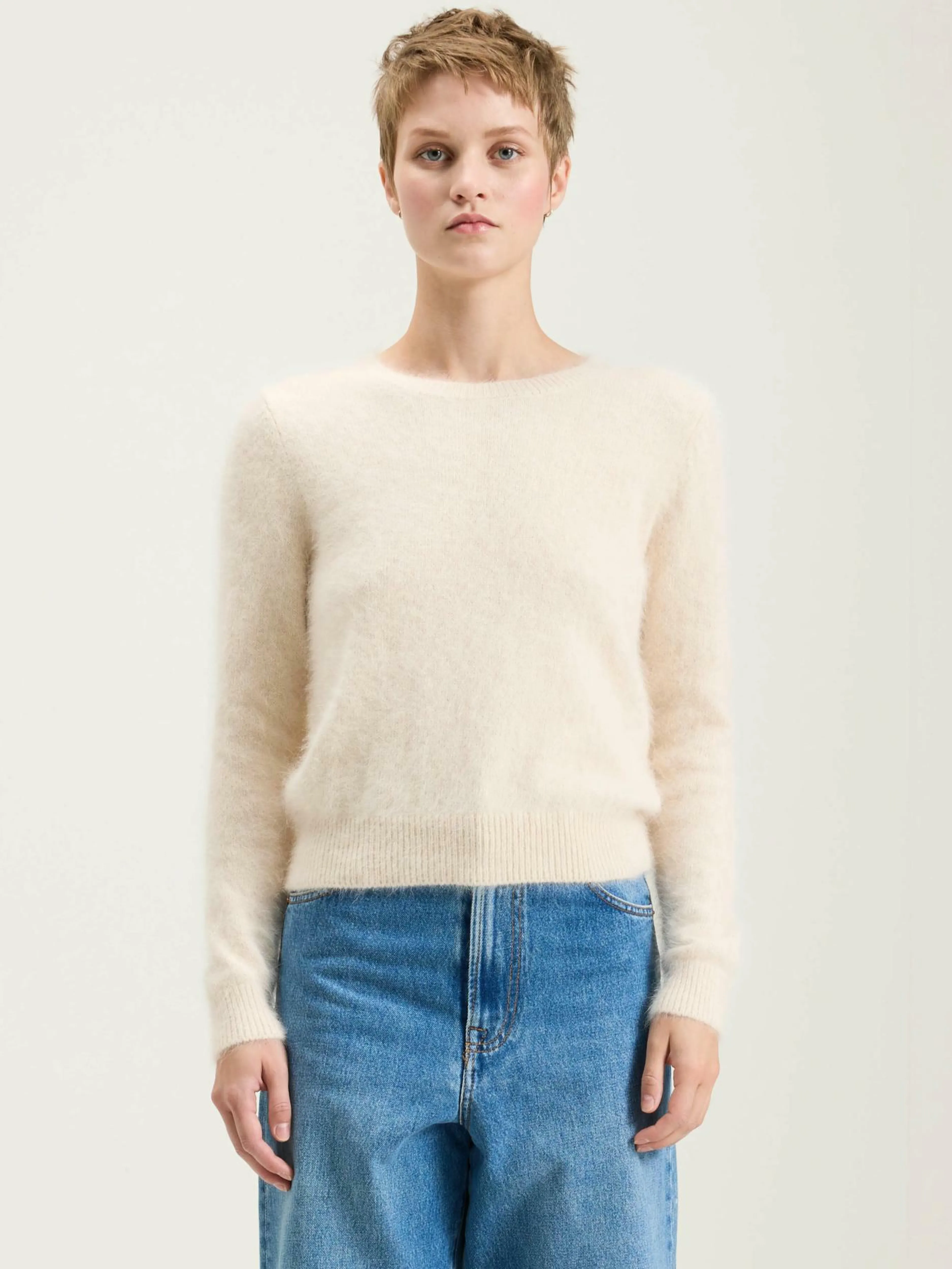 Mailles-Bellerose Pull En Angora Datti Parchemin